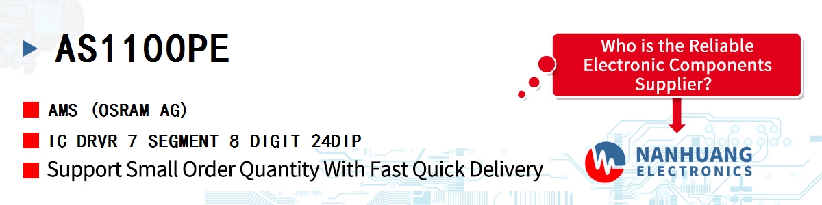 AS1100PE AMS IC DRVR 7 SEGMENT 8 DIGIT 24DIP