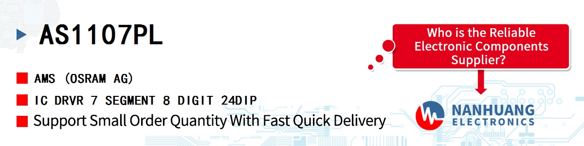 AS1107PL AMS IC DRVR 7 SEGMENT 8 DIGIT 24DIP