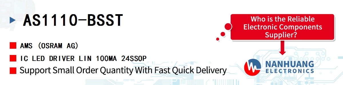 AS1110-BSST AMS IC LED DRIVER LIN 100MA 24SSOP