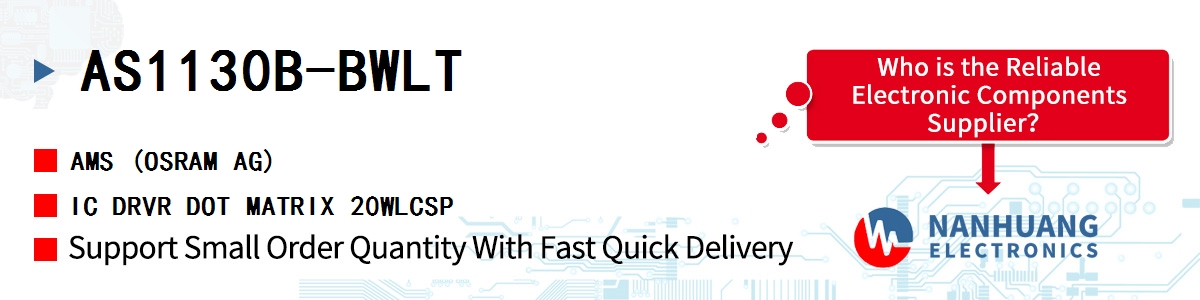 AS1130B-BWLT AMS IC DRVR DOT MATRIX 20WLCSP