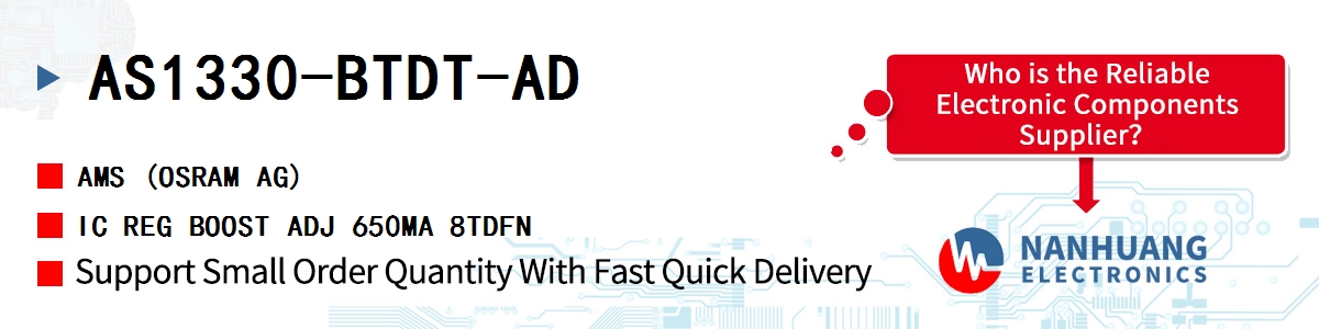 AS1330-BTDT-AD AMS IC REG BOOST ADJ 650MA 8TDFN