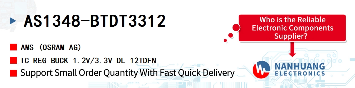 AS1348-BTDT3312 AMS IC REG BUCK 1.2V/3.3V DL 12TDFN