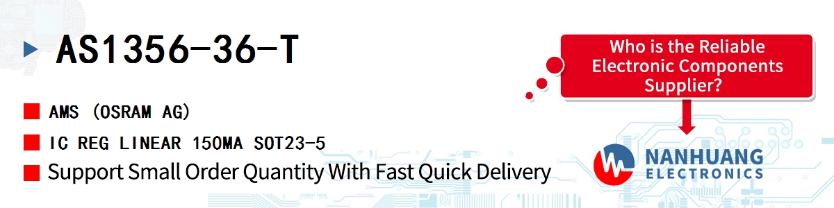 AS1356-36-T AMS IC REG LINEAR 150MA SOT23-5