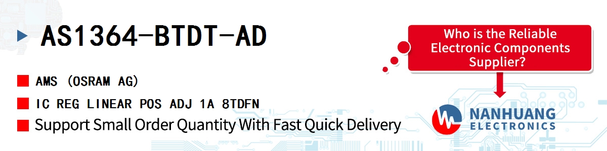 AS1364-BTDT-AD AMS IC REG LINEAR POS ADJ 1A 8TDFN