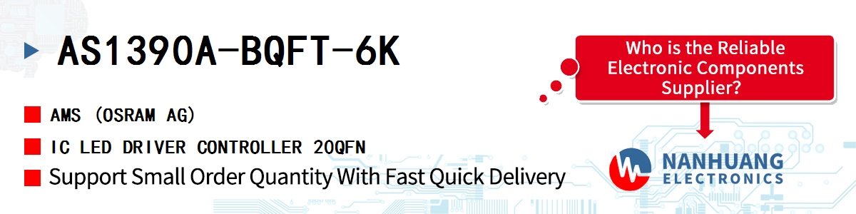 AS1390A-BQFT-6K AMS IC LED DRIVER CONTROLLER 20QFN