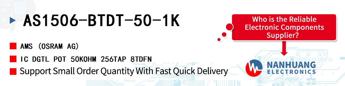 AS1506-BTDT-50-1K AMS IC DGTL POT 50KOHM 256TAP 8TDFN