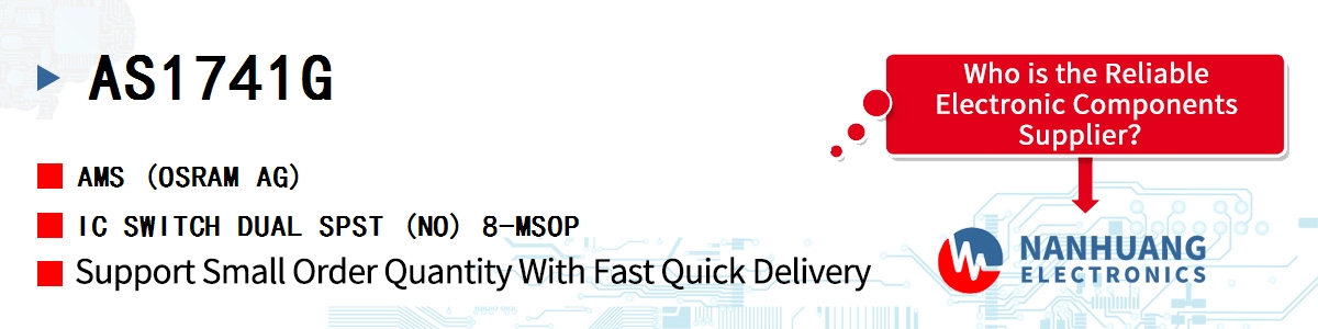 AS1741G AMS IC SWITCH DUAL SPST (NO) 8-MSOP