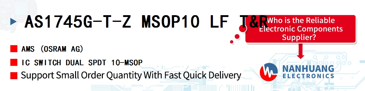 AS1745G-T-Z MSOP10 LF T&R AMS IC SWITCH DUAL SPDT 10-MSOP