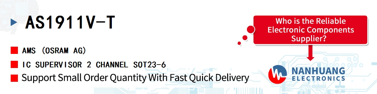 AS1911V-T AMS IC SUPERVISOR 2 CHANNEL SOT23-6