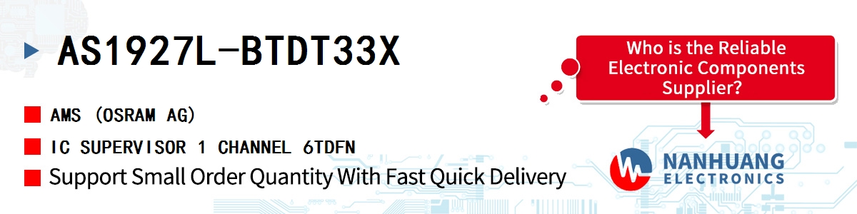 AS1927L-BTDT33X AMS IC SUPERVISOR 1 CHANNEL 6TDFN