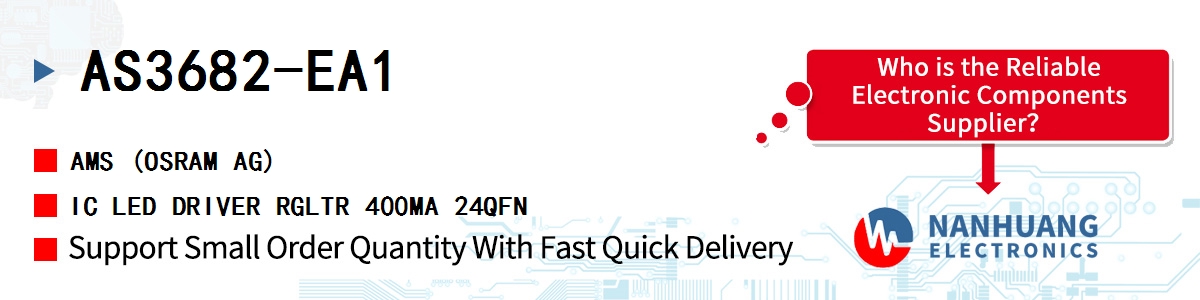 AS3682-EA1 AMS IC LED DRIVER RGLTR 400MA 24QFN