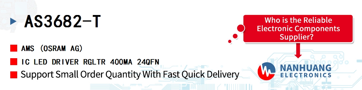 AS3682-T AMS IC LED DRIVER RGLTR 400MA 24QFN