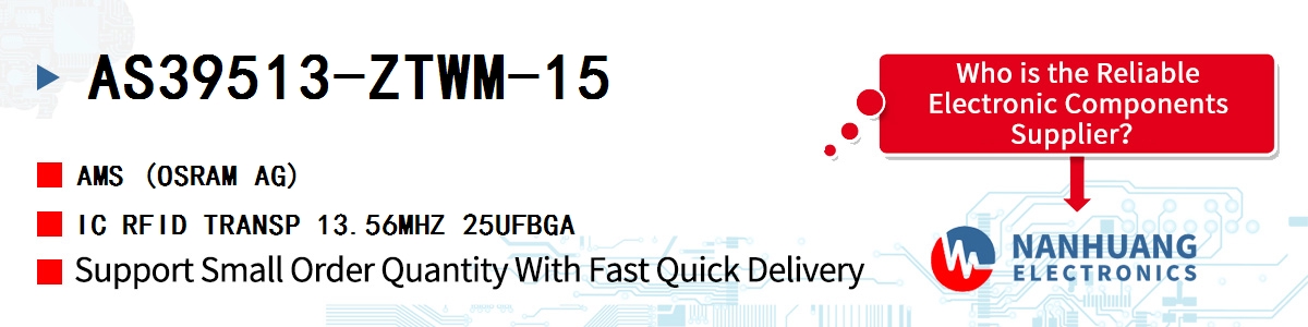 AS39513-ZTWM-15 AMS IC RFID TRANSP 13.56MHZ 25UFBGA