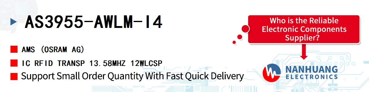 AS3955-AWLM-I4 AMS IC RFID TRANSP 13.58MHZ 12WLCSP