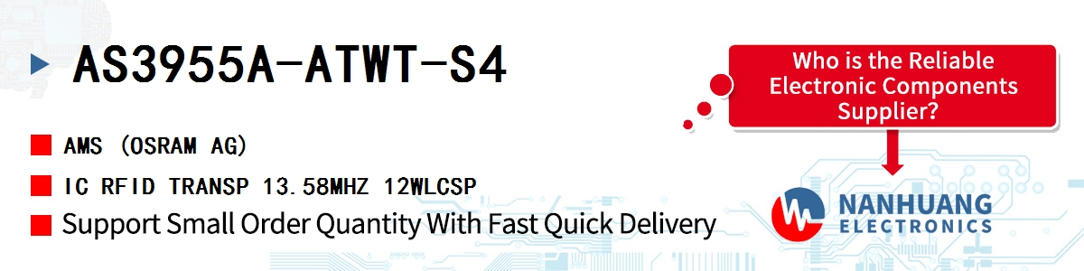 AS3955A-ATWT-S4 AMS IC RFID TRANSP 13.58MHZ 12WLCSP