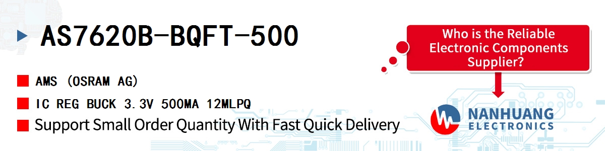 AS7620B-BQFT-500 AMS IC REG BUCK 3.3V 500MA 12MLPQ