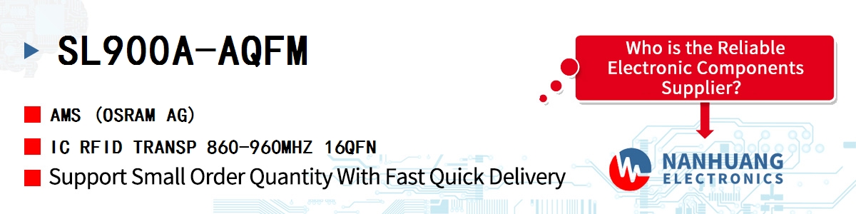 SL900A-AQFM AMS IC RFID TRANSP 860-960MHZ 16QFN