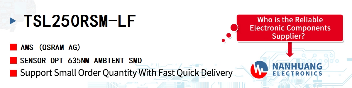 TSL250RSM-LF AMS SENSOR OPT 635NM AMBIENT SMD