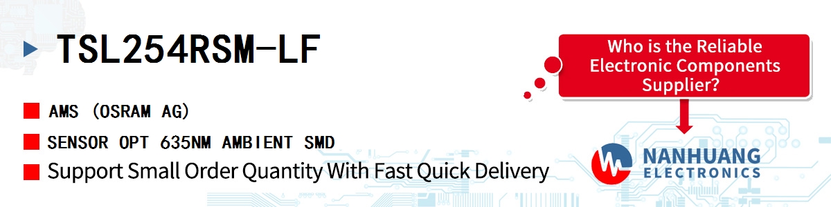 TSL254RSM-LF AMS SENSOR OPT 635NM AMBIENT SMD